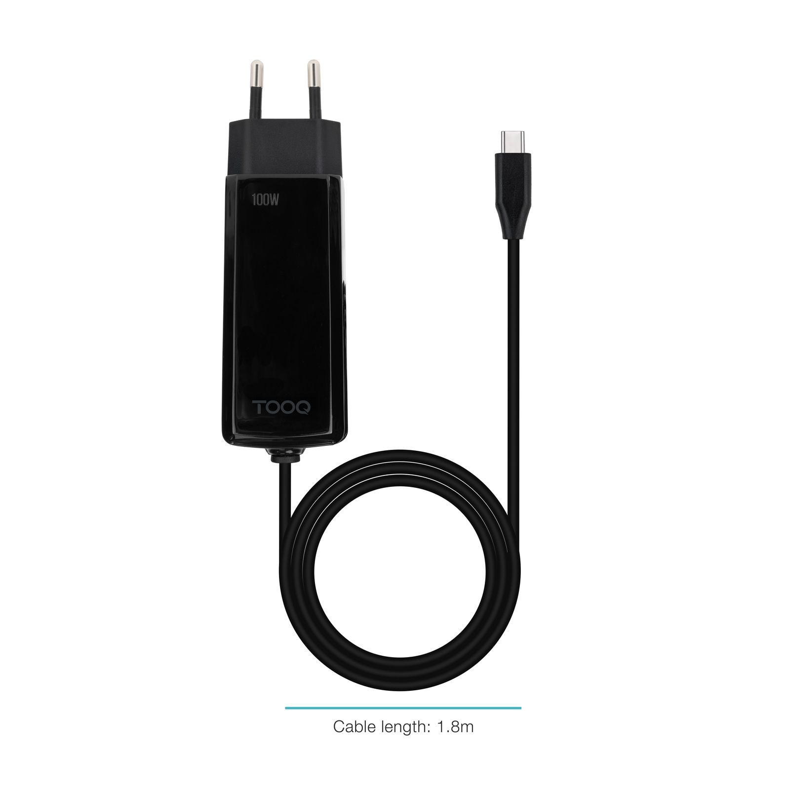 Carregador de Portátil TOOQ TQLC-USBCGAN100PD-C (100 W - 1.8 A - 5 A - Preto) — miniatura 2