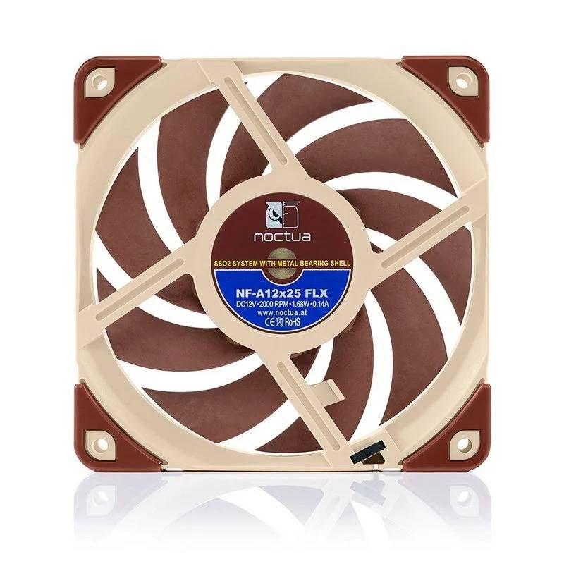 Ventoinha para Caixa de Computador NOCTUA NF-A12x25 FLX (Não suportado - 1,68 W - Bege e Vermelho), miniatura 4