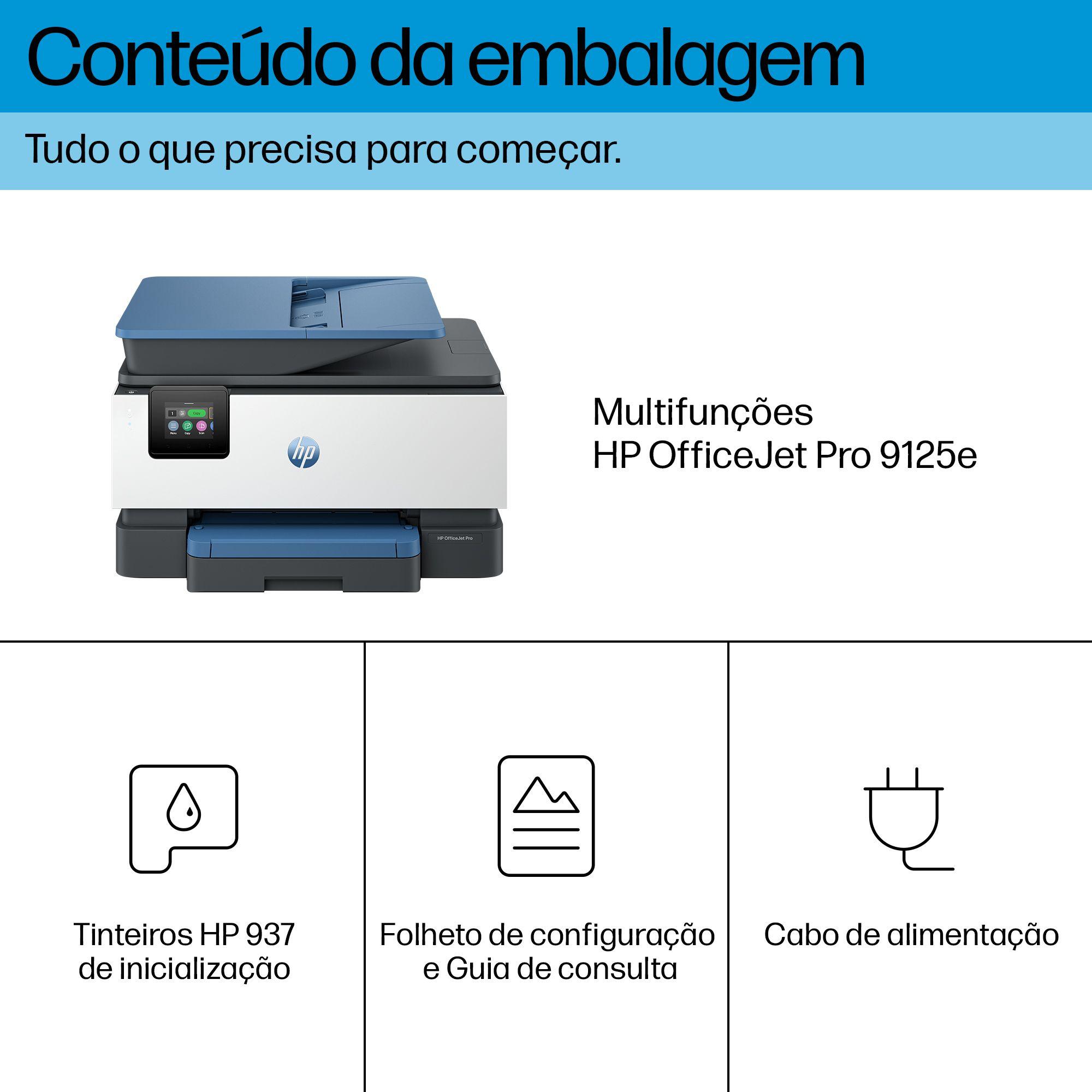 Impressora Multifunções HP OfficeJet Pro 9125e (A4 - Impressão a cores - 250 folhas - Cinzento), miniatura 5