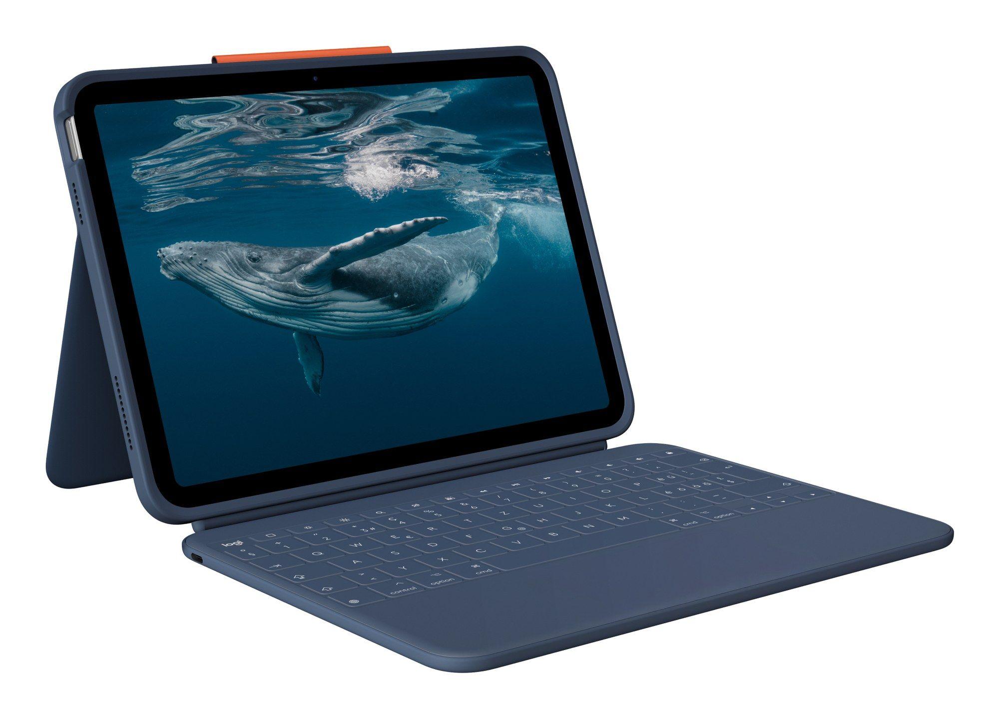 Teclado LOGITECH Rugged Combo 4c (Suíço - Interruptor de membrana - Smart Connector - Azul)