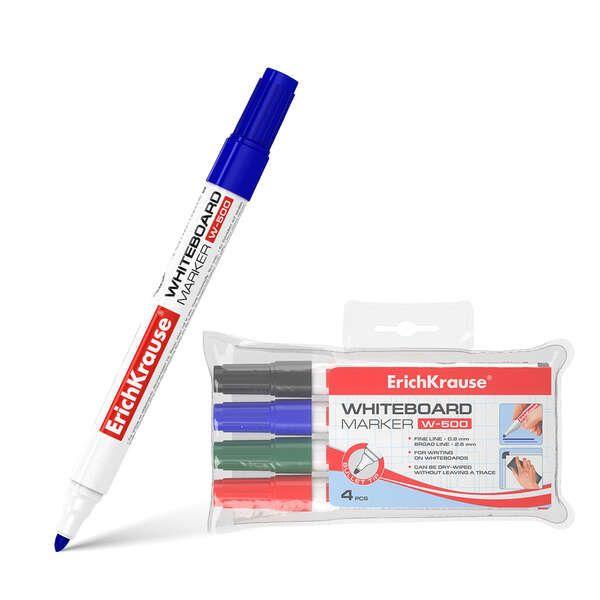Marcadores para Quadro Branco ERICHKRAUSE W-500 (Azul, preto, vermelho e verde)