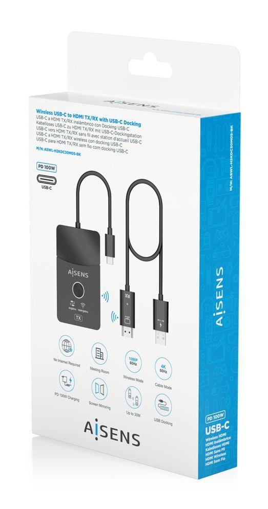 Base de Ligação USB-C AISENS ASWL-H2KDC30M05-BK (0,2 m - Preto), miniatura 7