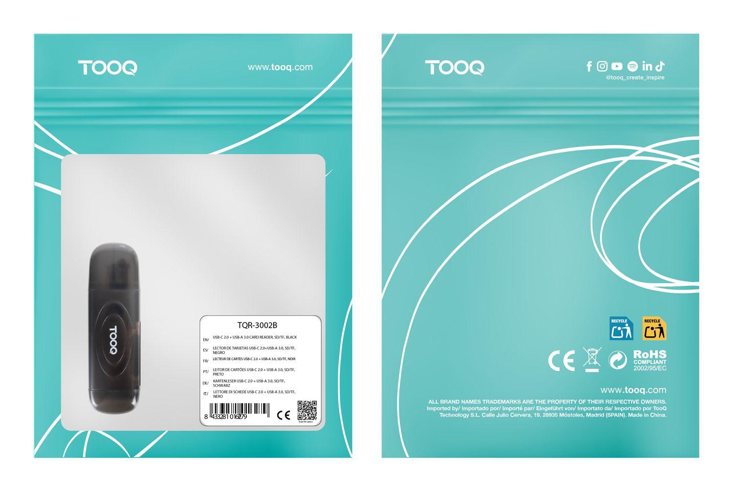 Leitor de Cartões TOOQ TQR-3002B (MicroSD - Preto), miniatura 6