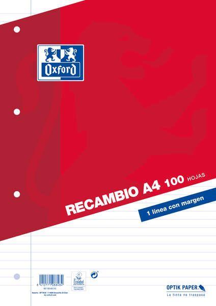 Recarga de Folhas Soltas OXFORD Classic (4 Furos)