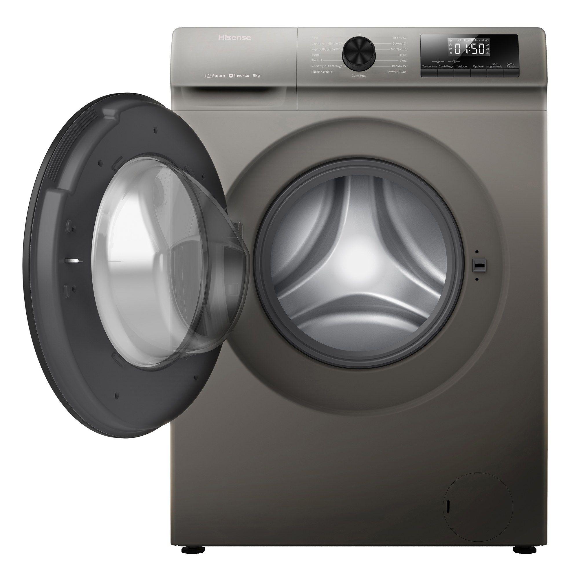 Máquina de Lavar Roupa Independente HISENSE WF1Q8041BT (1400 RPM - B - 40 l - Cinzento) — miniatura 5