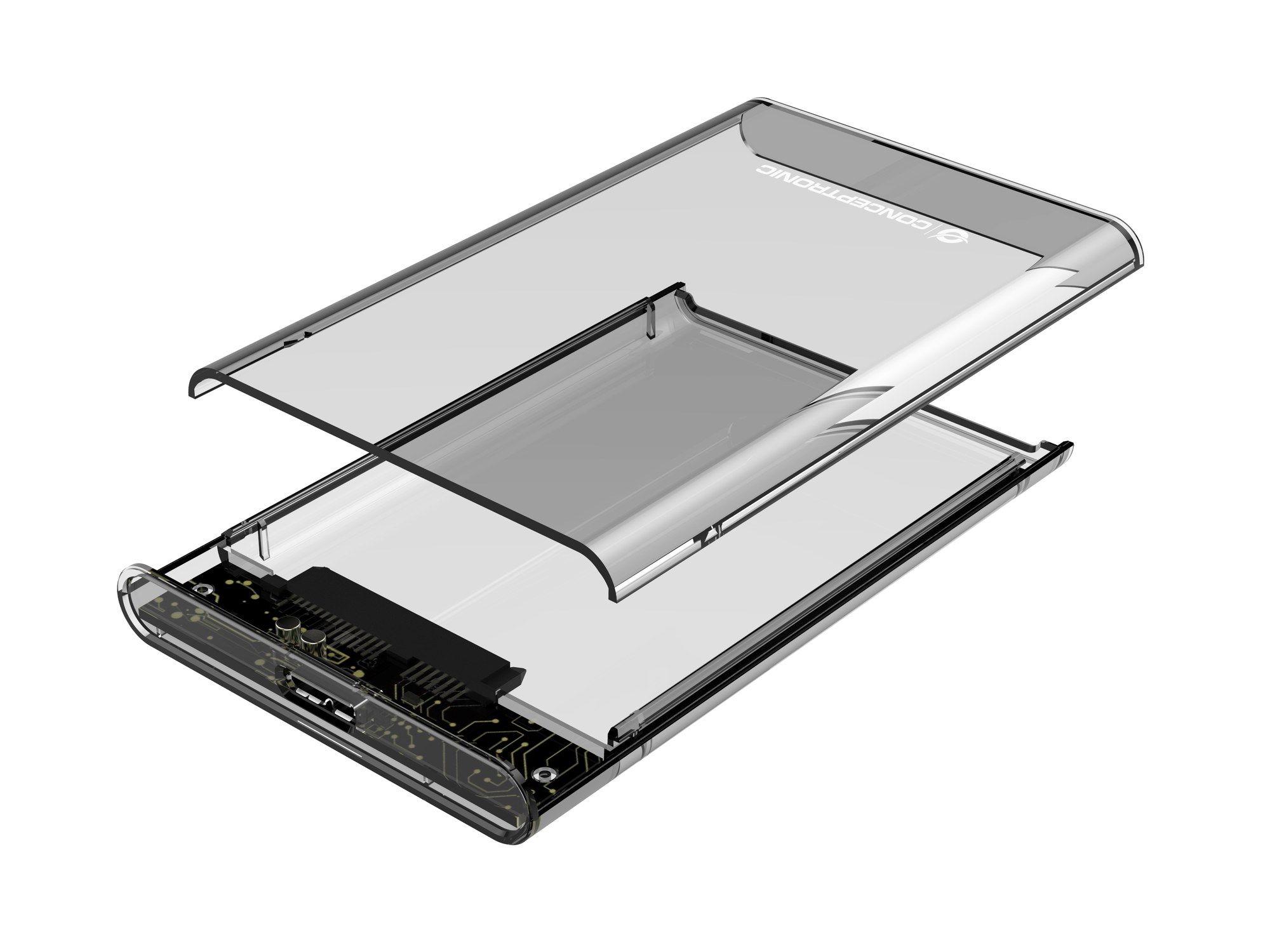 Caixa Externa SATA CONCEPTRONIC DANTE03T (2,5" - USB 3.0 / USB 3.2 Gen 1 - Transparente) — miniatura 3