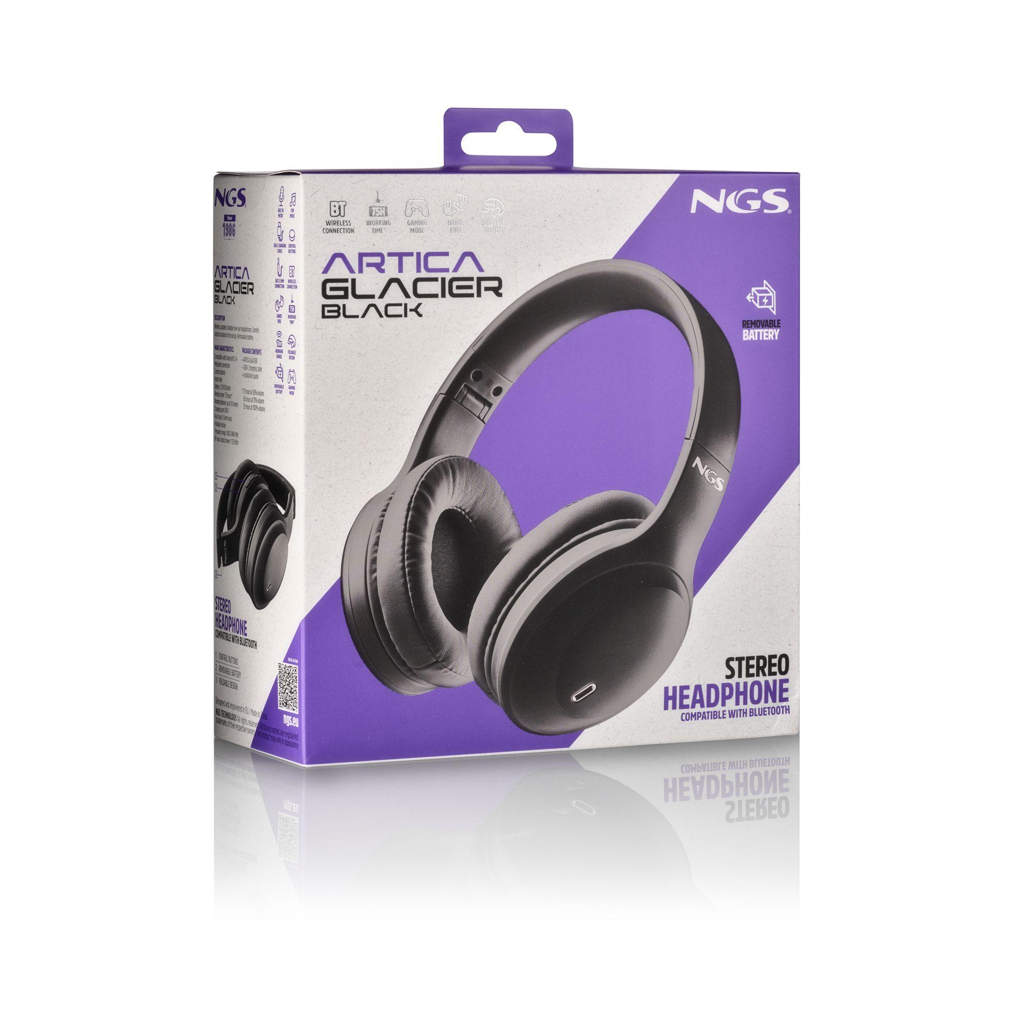 Auscultadores NGS Artica Glacier Black (Binaural - Com fios e sem fios - Circum-aural - Preto), miniatura 6