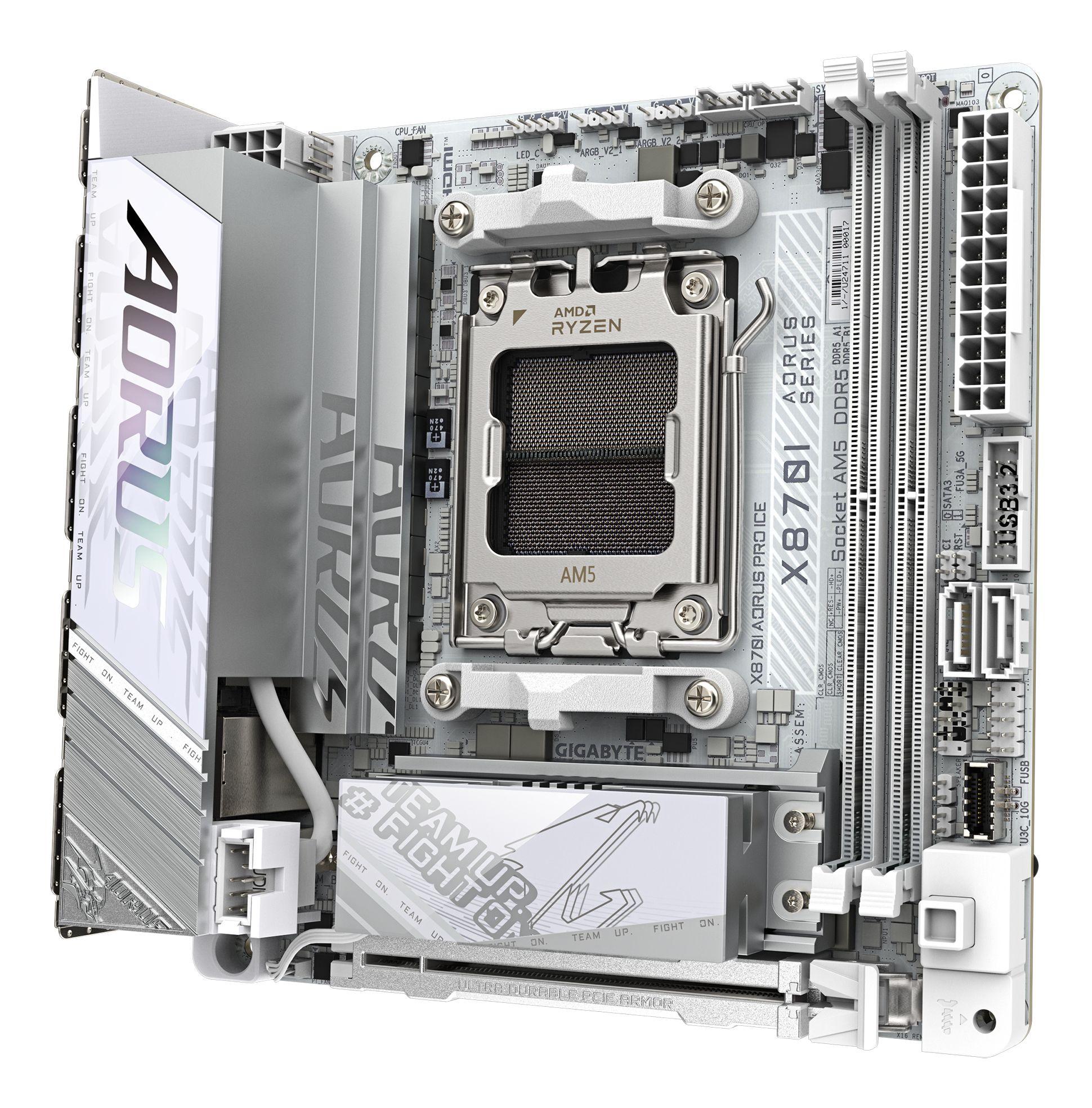 Motherboard GIGABYTE X870I AORUS PRO ICE (AM5 - mini-ITX - Micro-ITX - Branco), miniatura 3