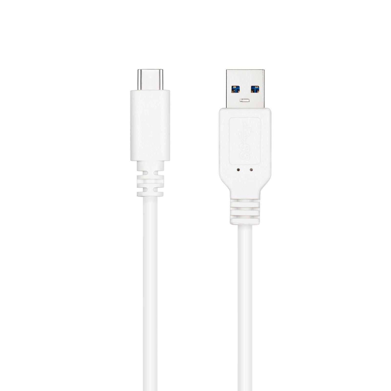Cabo USB NANOCABLE 10.01.4002-W (2 m - USB A - USB C - Branco) — miniatura 2