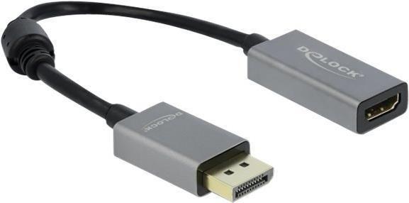 Adaptador ativo DisplayPort para HDMI DELOCK 66436 (0,2 m - HDMI Tipo A padrão - Preto e Cinzento)