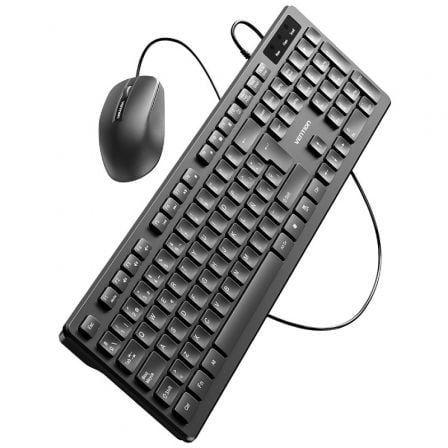 Conjunto de Teclado e Rato VENTION KTCB0-ES (ES - Tamanho completo - Com fios - Preto)
