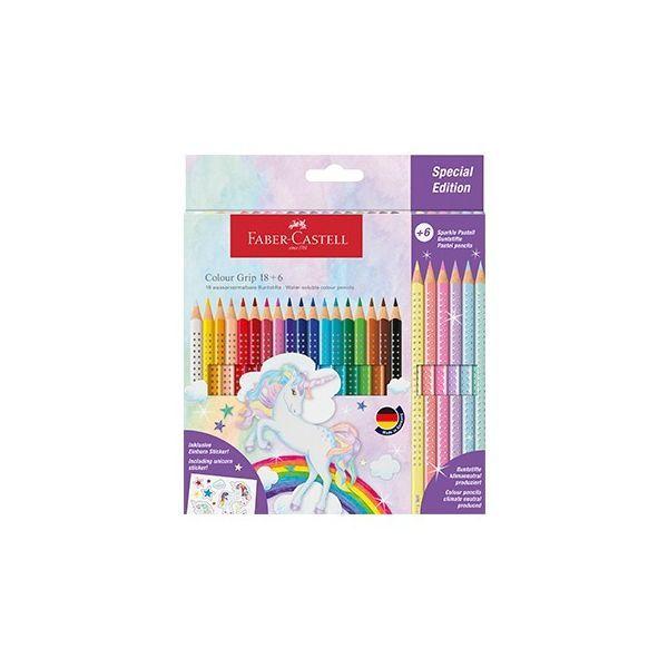 Lápis de Cor FABER-CASTELL Colour Grip Einhorn 18+6 (Multicor)