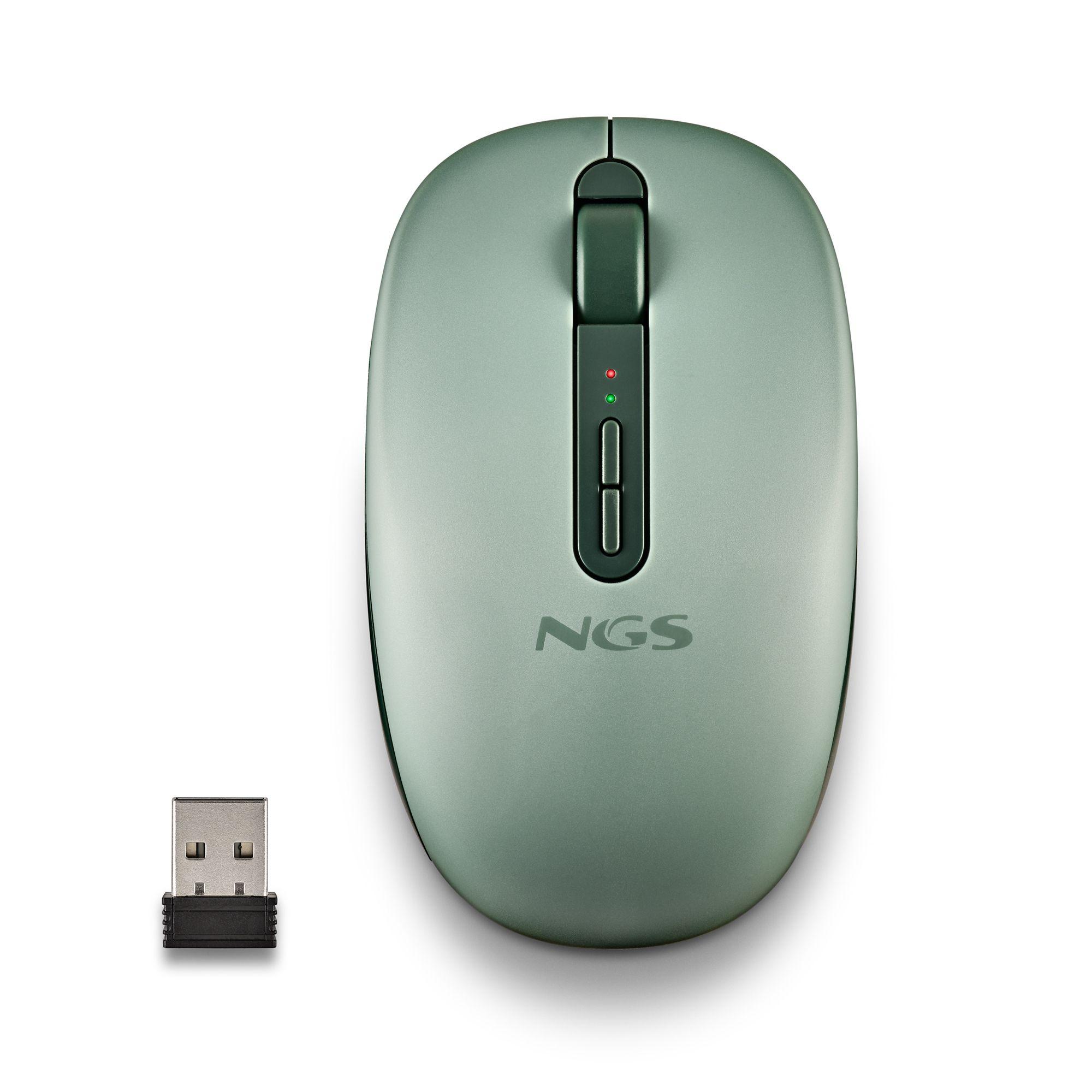 Rato NGS Fog Dual FOGDUALGREEN (Ambidestro - 1600 DPI - RF Wireless+Bluetooth - Verde)