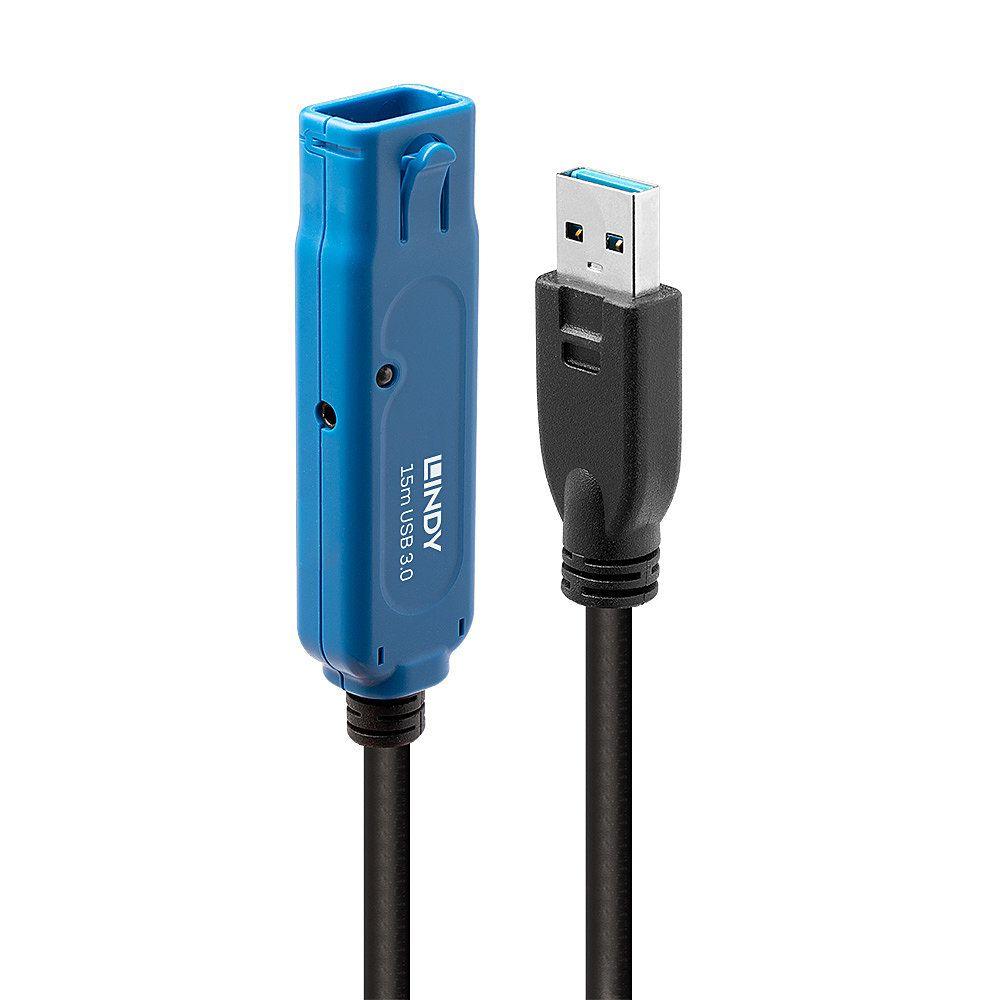 Cabo de Extensão USB LINDY 43229 (15 m - USB A - Preto)