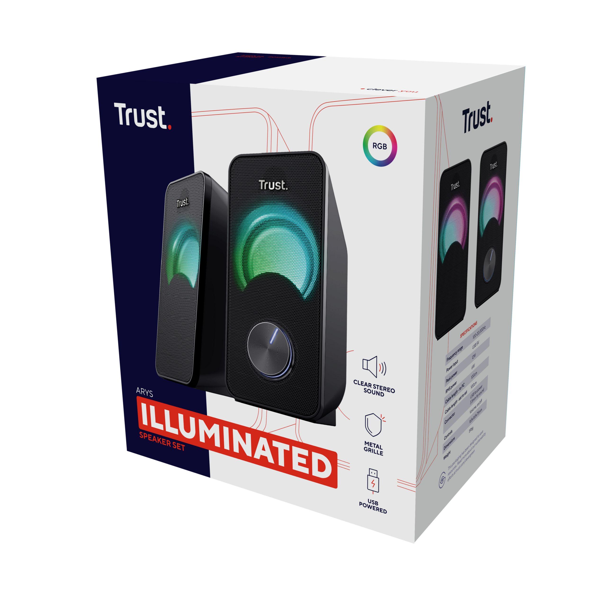 Colunas TRUST Arys Compact RGB 2.0 (Com fios - 6 W - 2.0 canais - Preto), miniatura 6