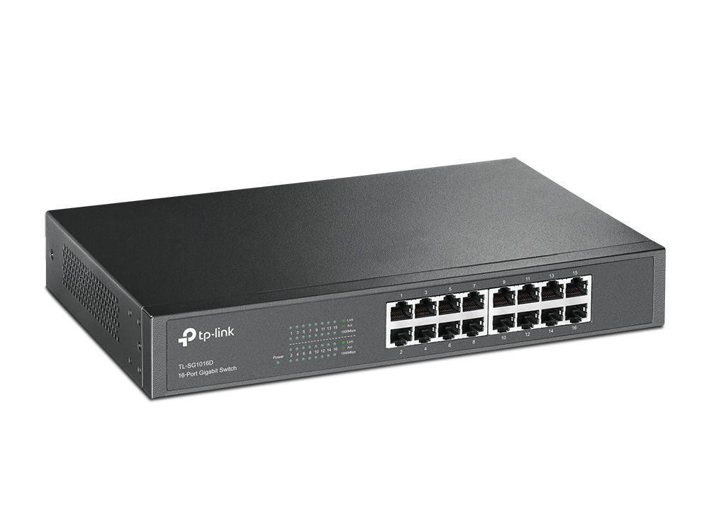 Switch TP-LINK TL-SG1016D V7 (32 Gbit/s - Gigabit Ethernet - Preto)