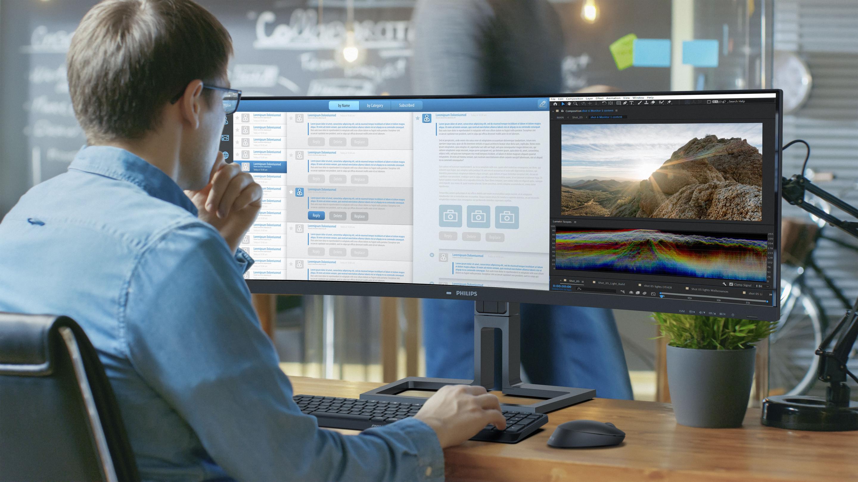 Monitor PHILIPS 45B1U6900C/00 (44,5" - VA - 75 Hz - Preto) — miniatura 3