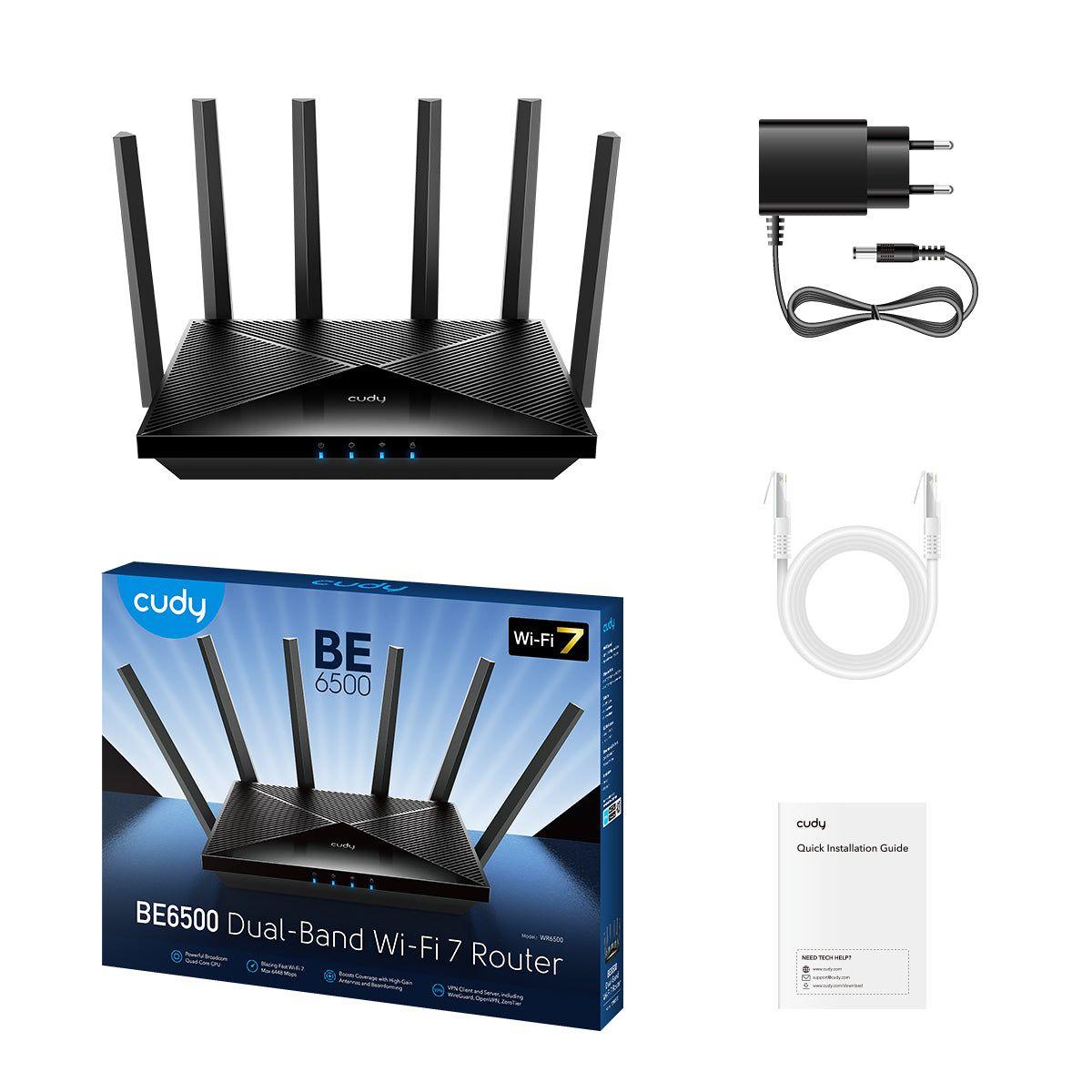 Router CUDY WR6500 (Wi-Fi 7 - 5765 Mbit/s - Dual-band - Preto), miniatura 3