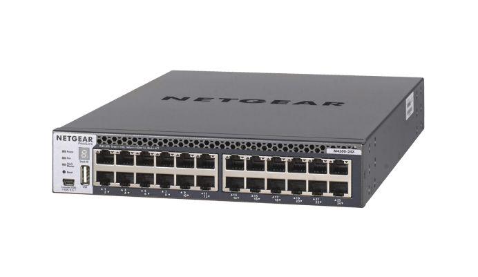 Switch de Rede NETGEAR M4300-24X (10G Ethernet - 16 MB - 480 Gbit/s - Preto)