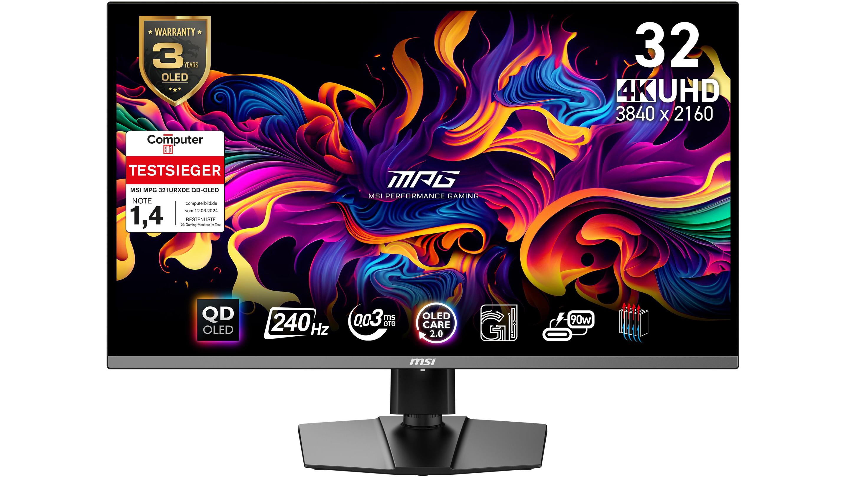 Monitor MSI MPG 321URXDE QD-OLED (31,5" - QD-OLED - 240 Hz - Preto)