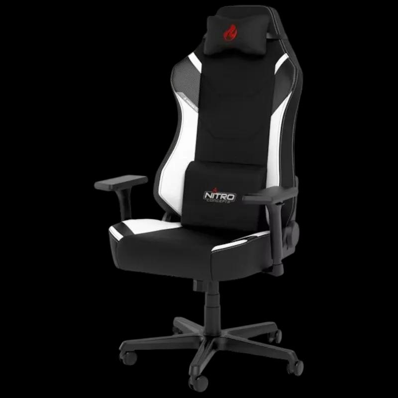 Cadeira Gaming NITRO CONCEPTS X1000 (135 kg - 128,6 cm - 90-125 ° - Preto e Branco)