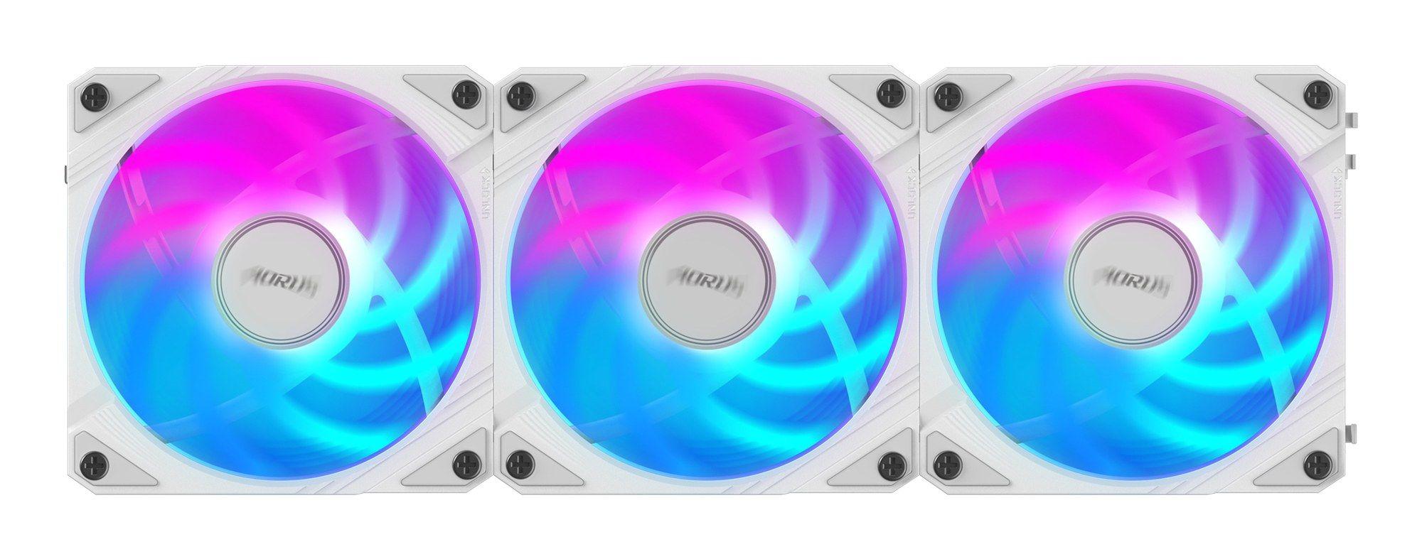 Kit de 3 Ventoinhas para Caixa GIGABYTE AORUS EZ CHAIN FAN 120 ICE (Não suportado - Branco), miniatura 2