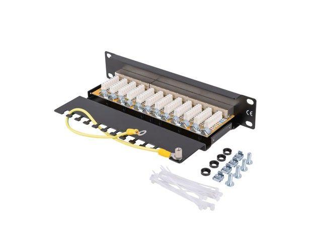 Patch Panel LANBERG PPF6-9012-B (12 Portas - Cat. 6 - 10" - 1U - Blindado - Preto) — miniatura 2