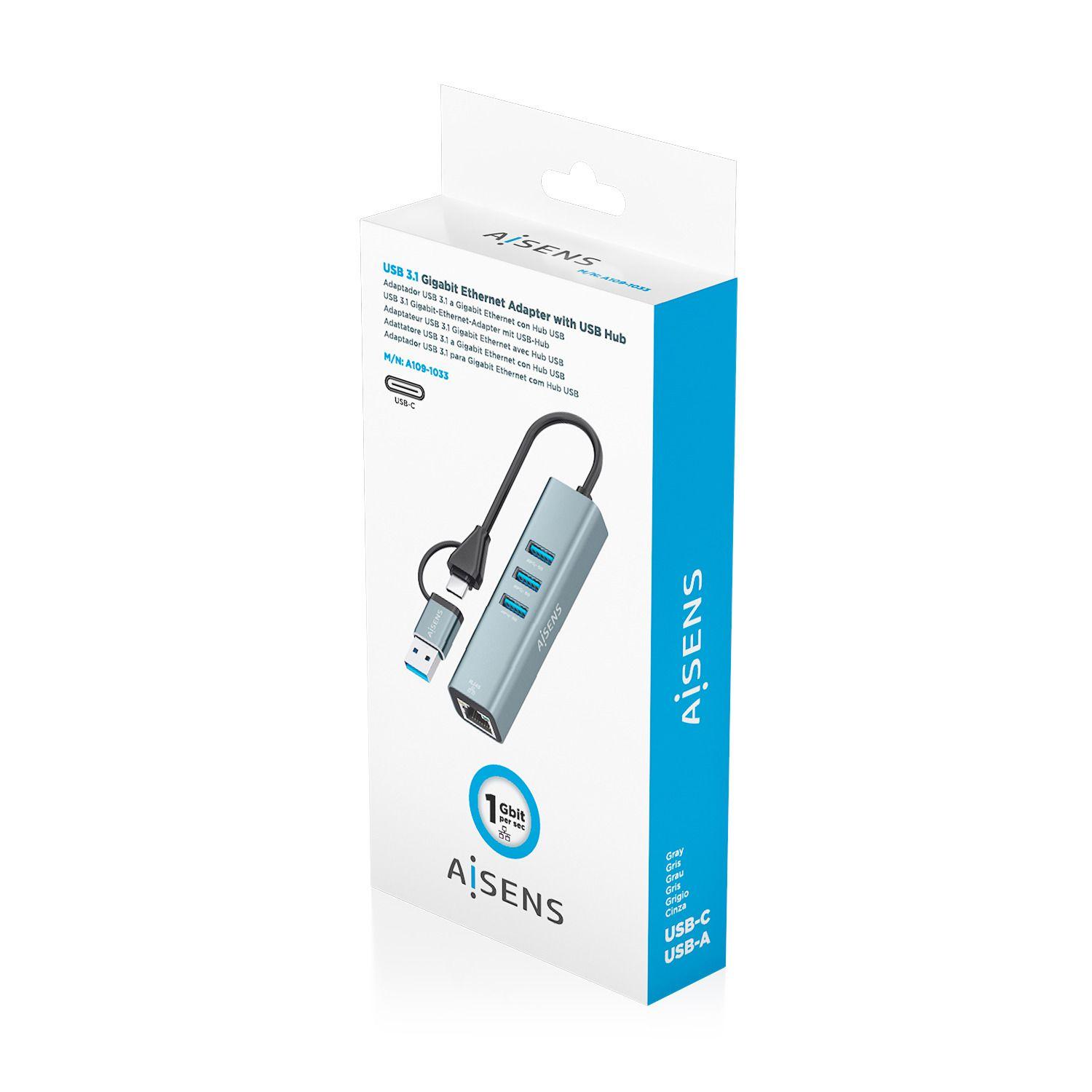 Hub USB-C AISENS A109-1033 (0,15 m - Cinzento) — miniatura 6