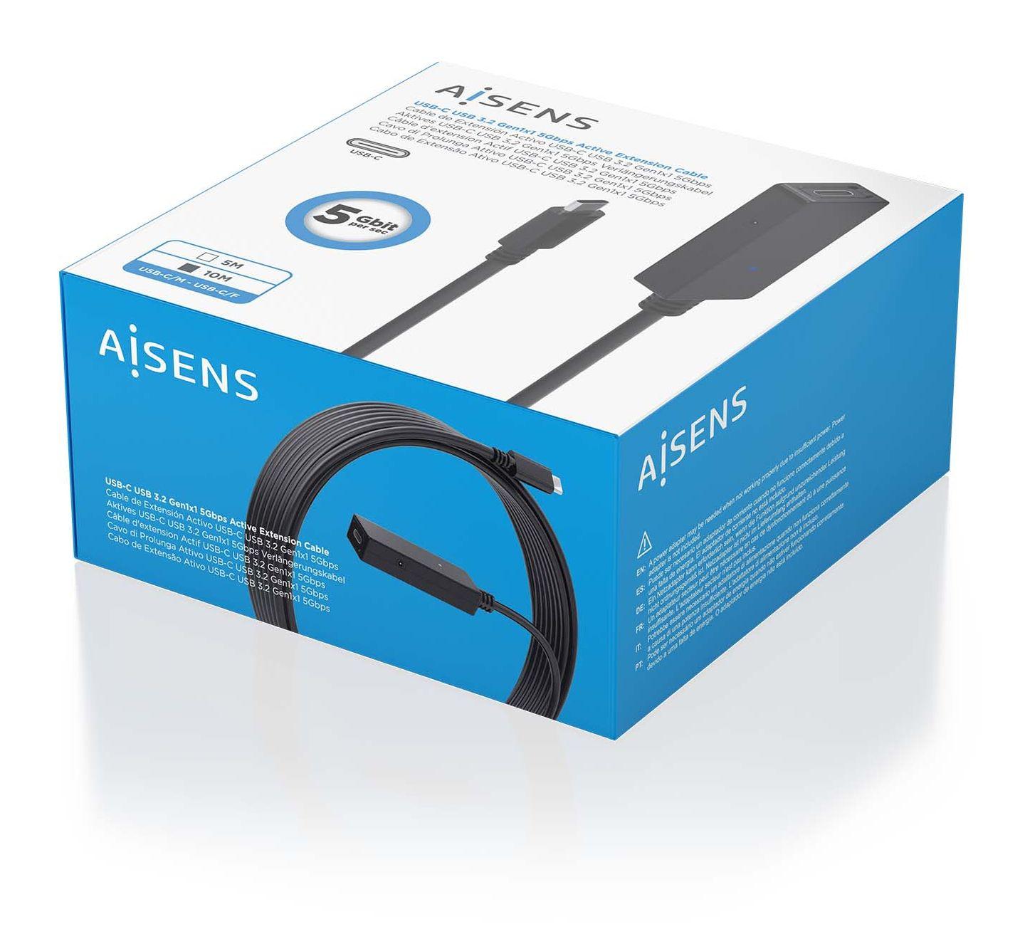 Cabo de Extensão USB-C AISENS A107-0870 (10 m - USB C - Preto) — miniatura 6