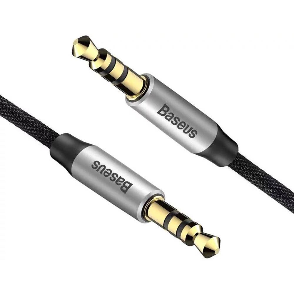 Cabo de Áudio BASEUS Yiven M30 (Jack 3,5 mm Macho-Macho - 1,5 m - Preto e Prateado) — miniatura 3