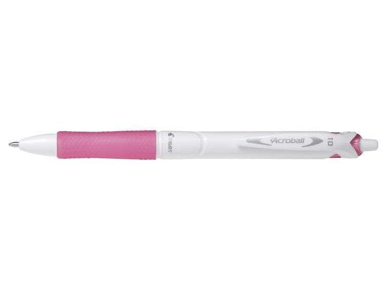 Esferográfica Retrátil PILOT Acroball PureWhite (Plástico reciclado - Rosa)