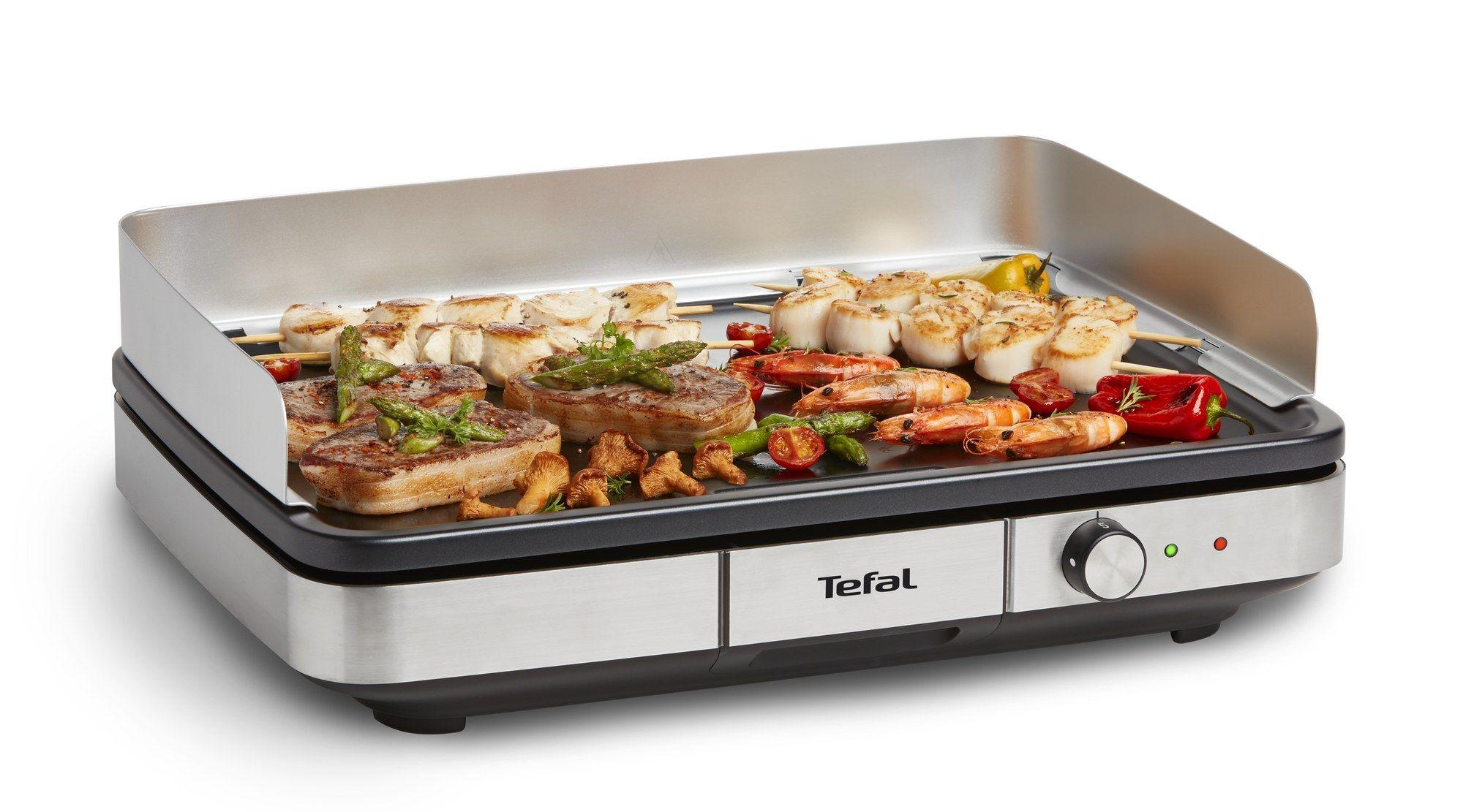 Grelhador Elétrico TEFAL Maxi Plancha XXL CB690D12 (Altura 10,9 cm - Preto)