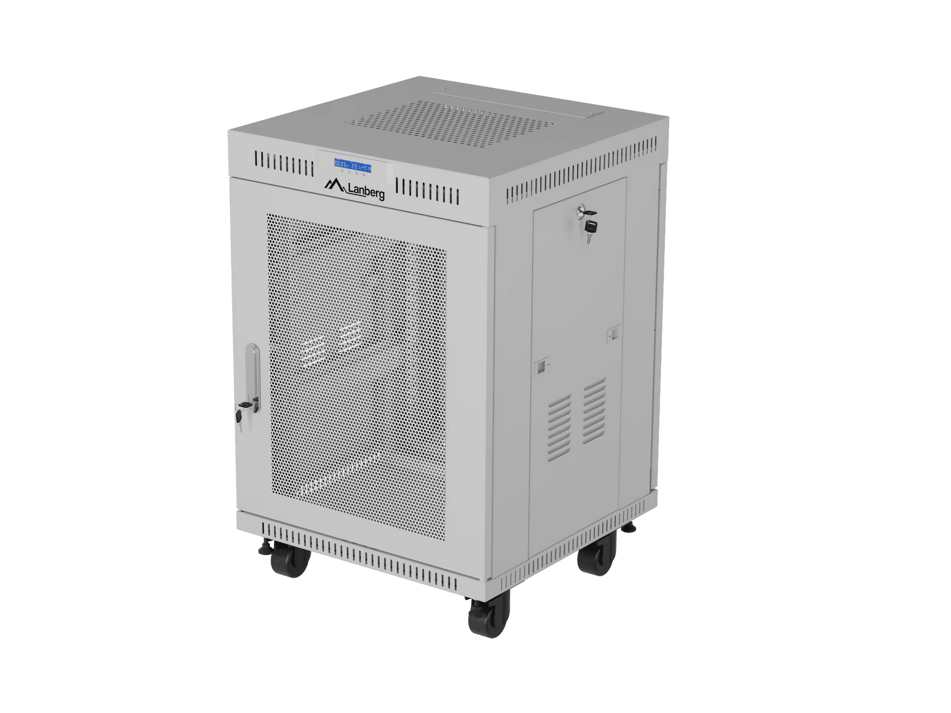 Bastidor de Rede de Chão LANBERG FF01-6615-23SL (19" - 15U - 600 x 600 mm - Porta perfurada - Cinzento)