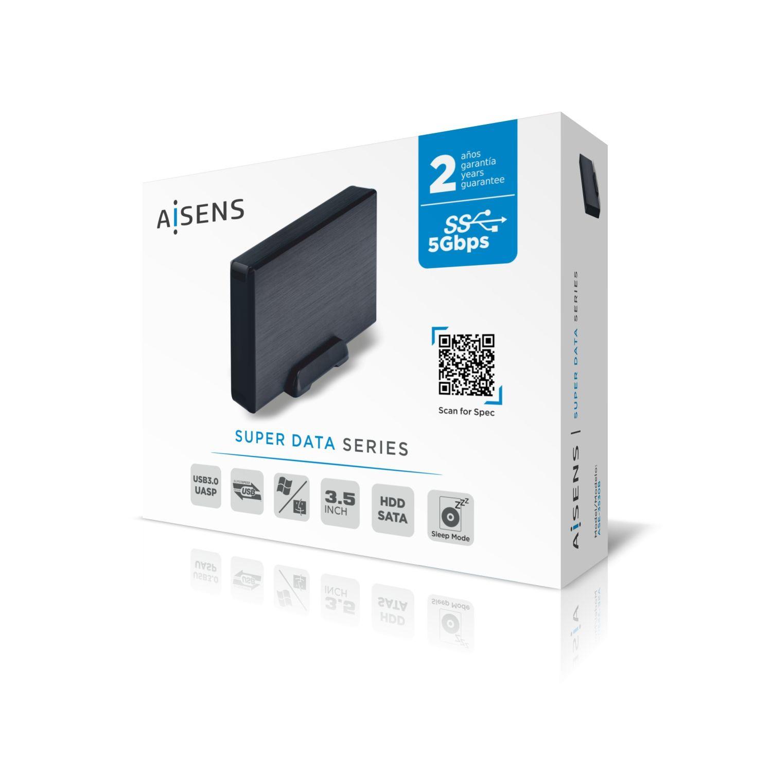 Caixa Externa AISENS ASE-3530B (2.5/3.5 " - 4200 RPM, 5400 RPM, 7200 RPM - Preto), miniatura 3