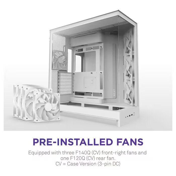 Caixa PC NZXT H9 Flow (Midi Tower - Rede, SGCC, vidro temperado - 165 mm - Branco) — miniatura 4