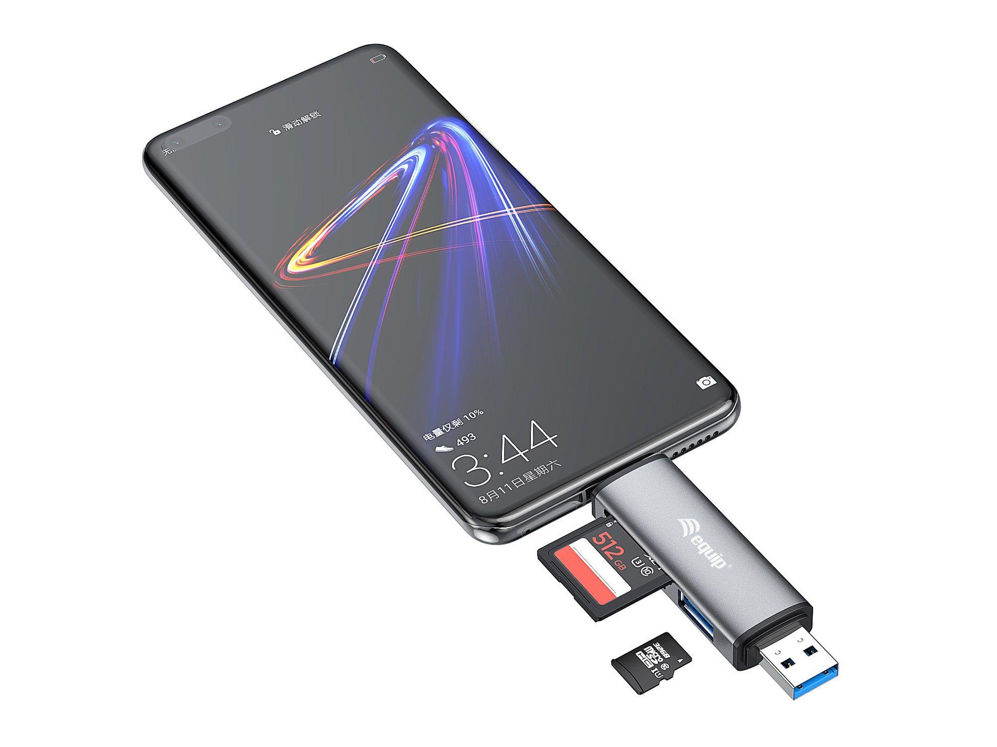 Leitor de Cartões EQUIP 245460 (USB 3.2 Gen 1 Type-A/Type-C - Cinzento), miniatura 5