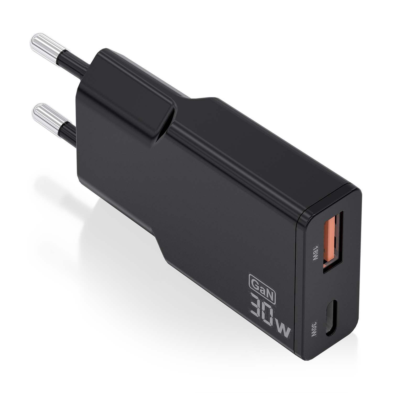 Carregador de Parede AISENS ASCH-30W2P047-BK (30 W - Preto)