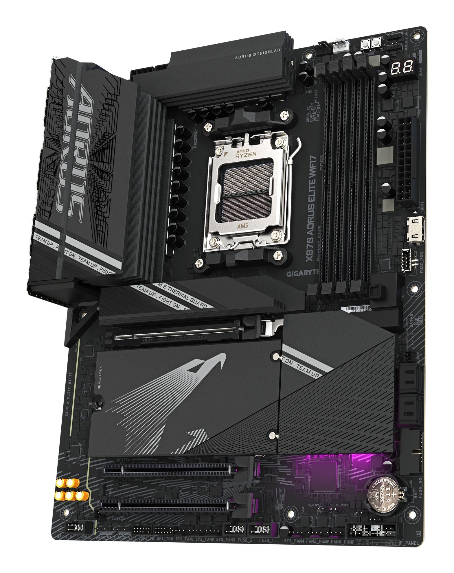 Motherboard GIGABYTE X870 AORUS ELITE WIFI7 (AM5 - ATX - Duplo canal - Preto), miniatura 4