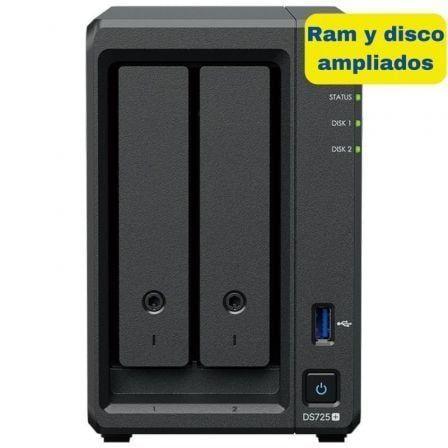 NAS SYNOLOGY DiskStation DS725+ (8 TB - 3,5"/2,5" - SATA - Preto)