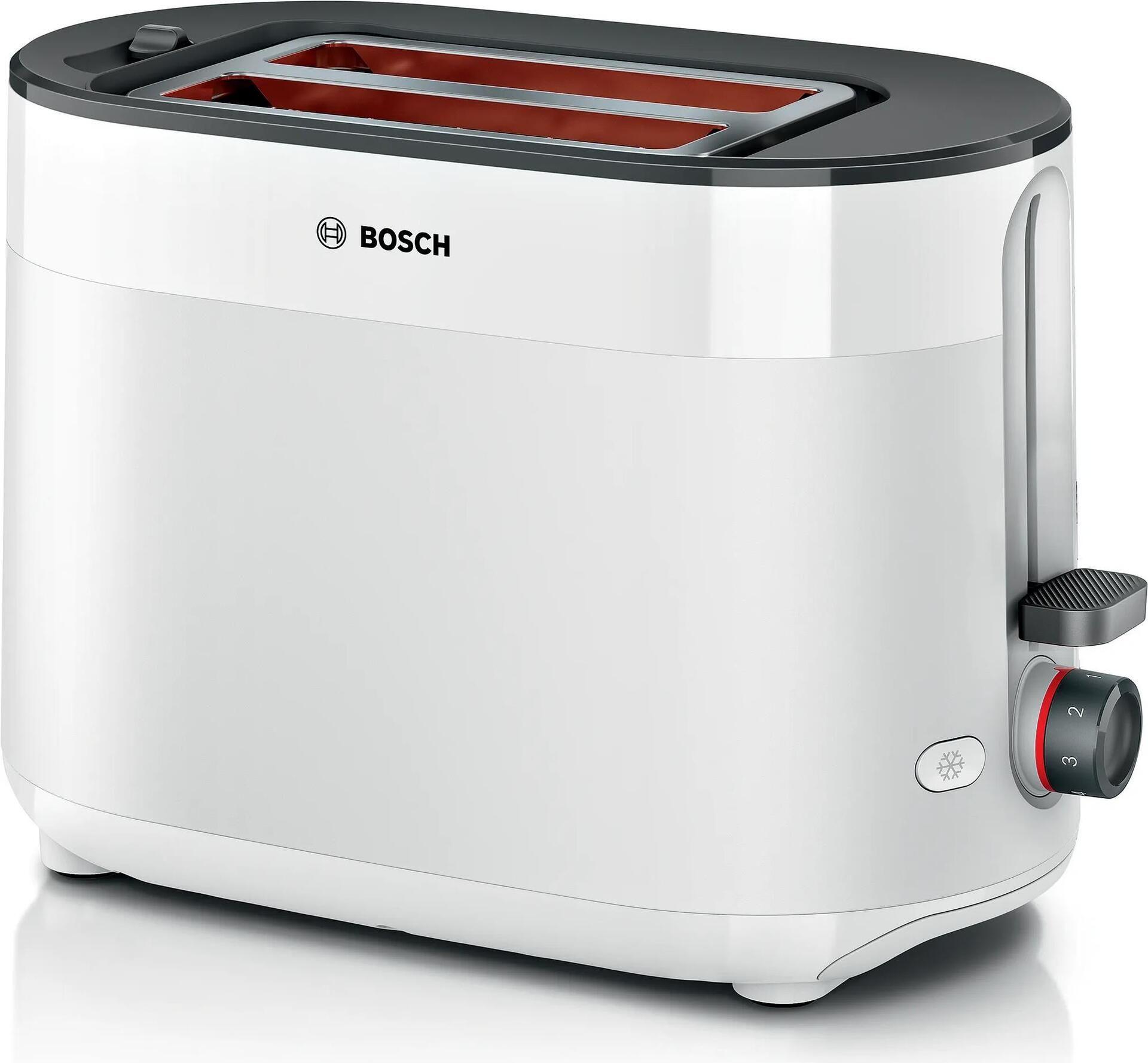 Torradeira BOSCH TAT2M121 (950 W - 2 fatias - Plástico - Branco)