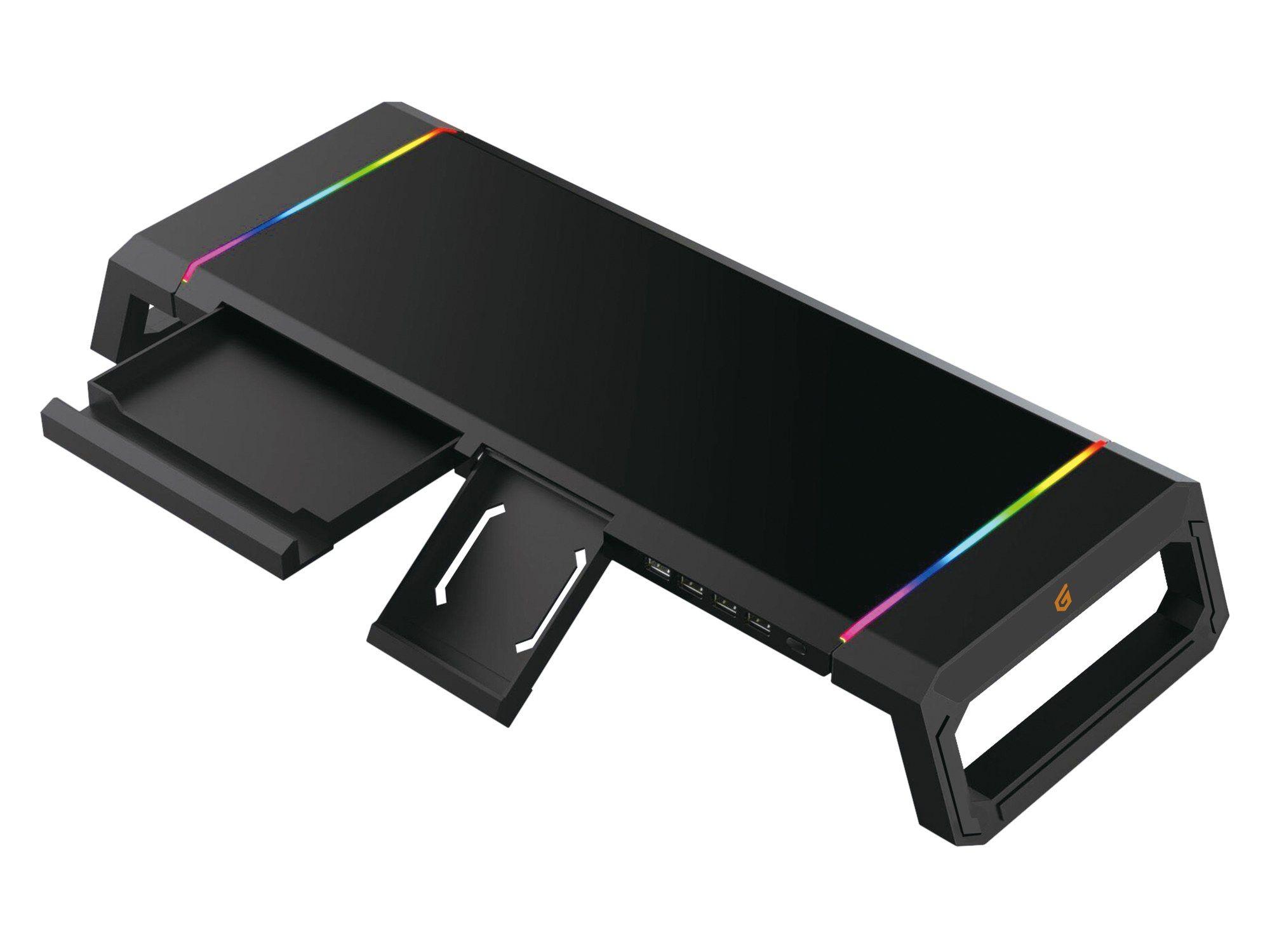 Suporte de Monitor Gaming CONCEPTRONIC THORNE01B (10 kg - Secretária - USB 2.0 - Preto), miniatura 2