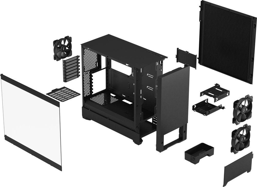 Caixa Midi-Tower FRACTAL DESIGN Pop Silent (ATX, Micro ATX, Mini-ITX - ATX - Midi Tower - Preto) — miniatura 4