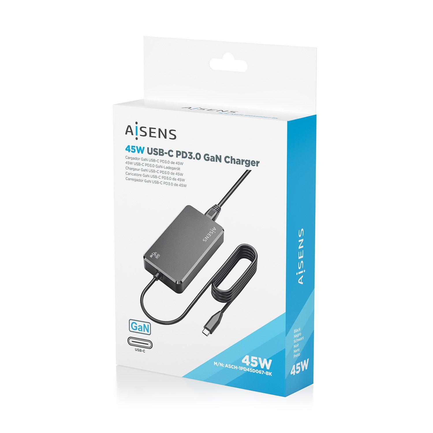 Carregador de Portátil AISENS ASCH-1PD45D067-BK (45 W - 1.5 A - 3 A - Preto), miniatura 7