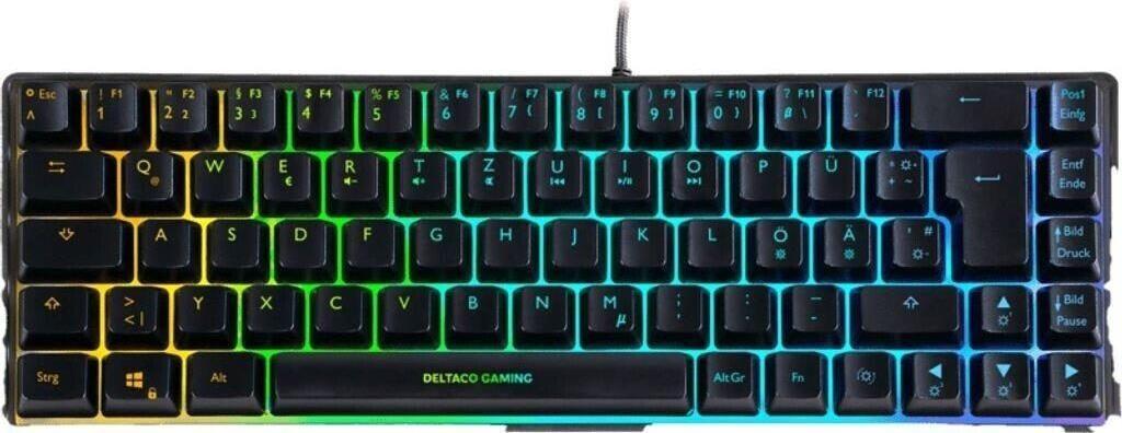 Teclado DELTACO DK240 (DE - Membrana - 60% - Preto)