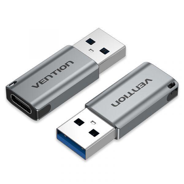 Adaptador USB 3.0 VENTION CDPH0 (USB-C - USB-A - Cinzento) — miniatura 2