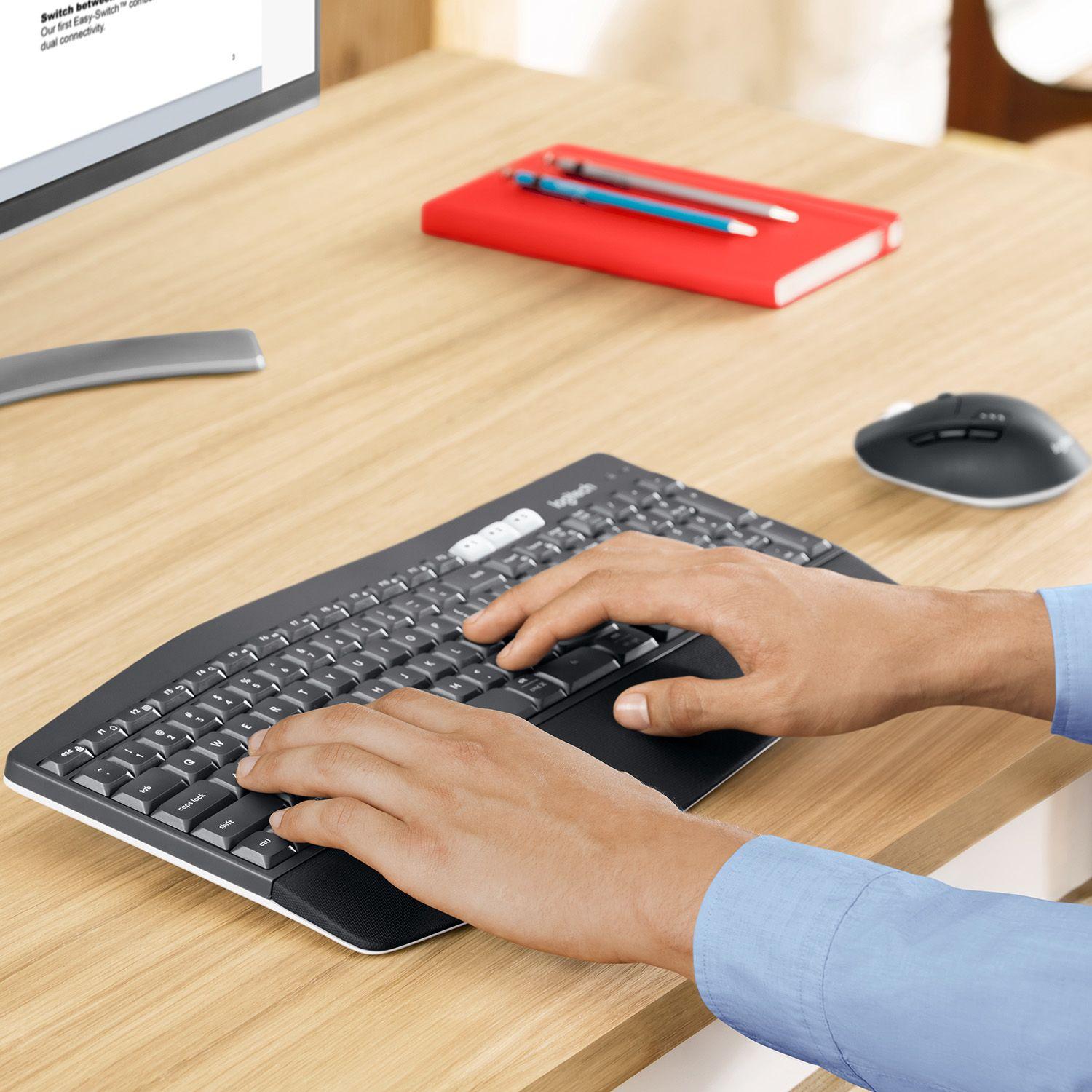 Conjunto de Teclado e Rato LOGITECH MK850 Performance (Alemão - Tamanho completo - RF Wireless + Bluetooth - Preto) — miniatura 8