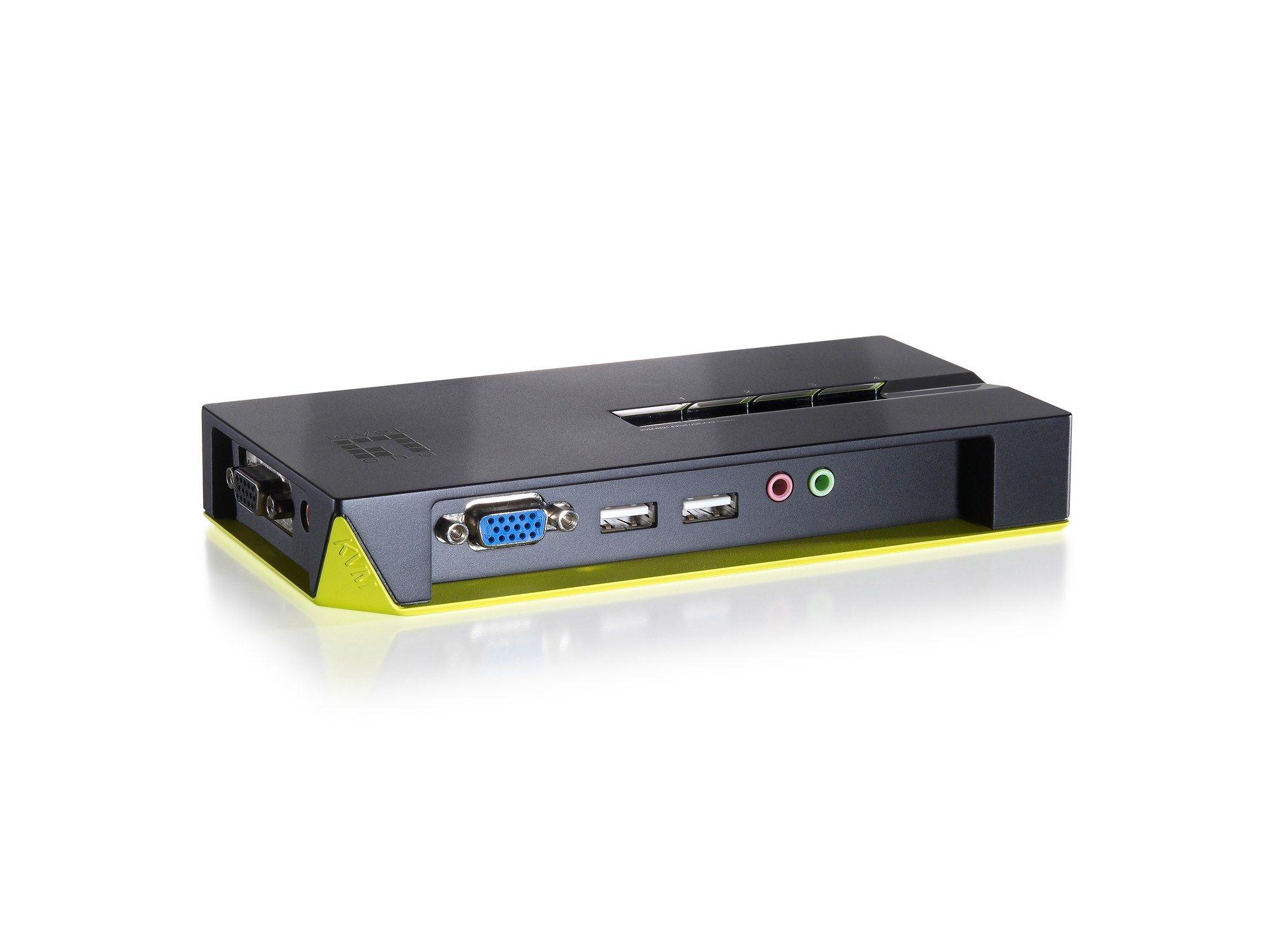 Switch KVM LEVELONE KVM-0421 (Preto e Verde)