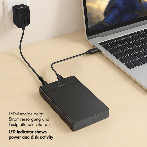 Caixa Externa SATA LOGILINK UA0460 (16 TB - 2,5/3,5 polegadas - USB-C 3.2 Gen 1 - Preto) — miniatura 6