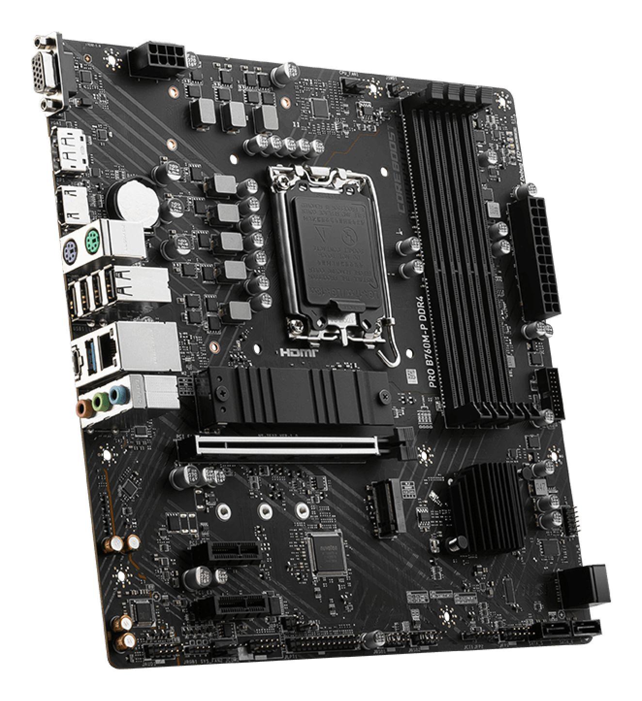 Motherboard MSI PRO B760M-P DDR4 (LGA 1700 - micro ATX - DDR4-SDRAM - Preto), miniatura 4