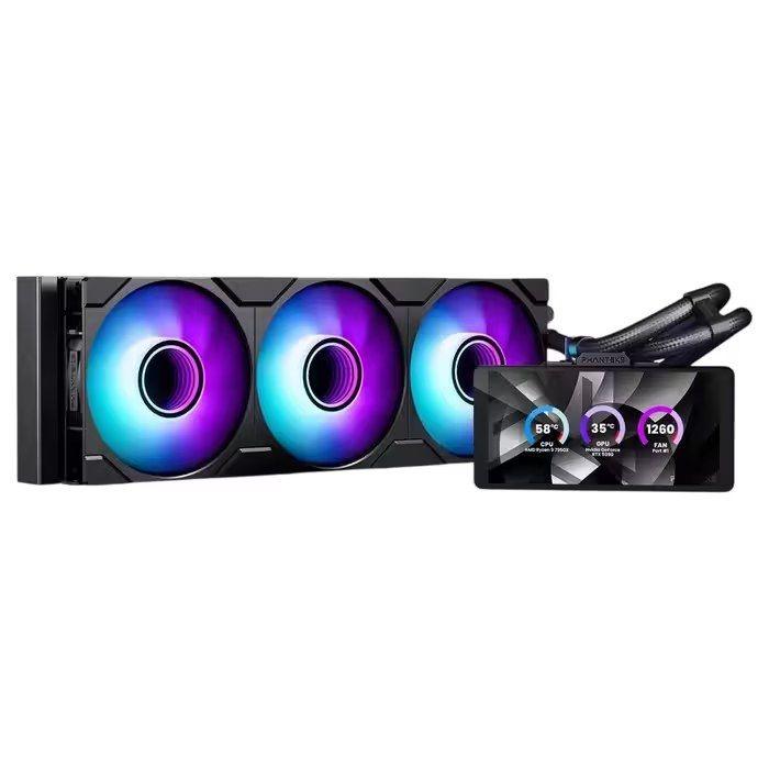 Water Cooler CPU PHANTEKS Glacier One 360M25 Gen 2 LCD (120 mm - 2000 RPM - RGB multicolor - Preto) — miniatura 2